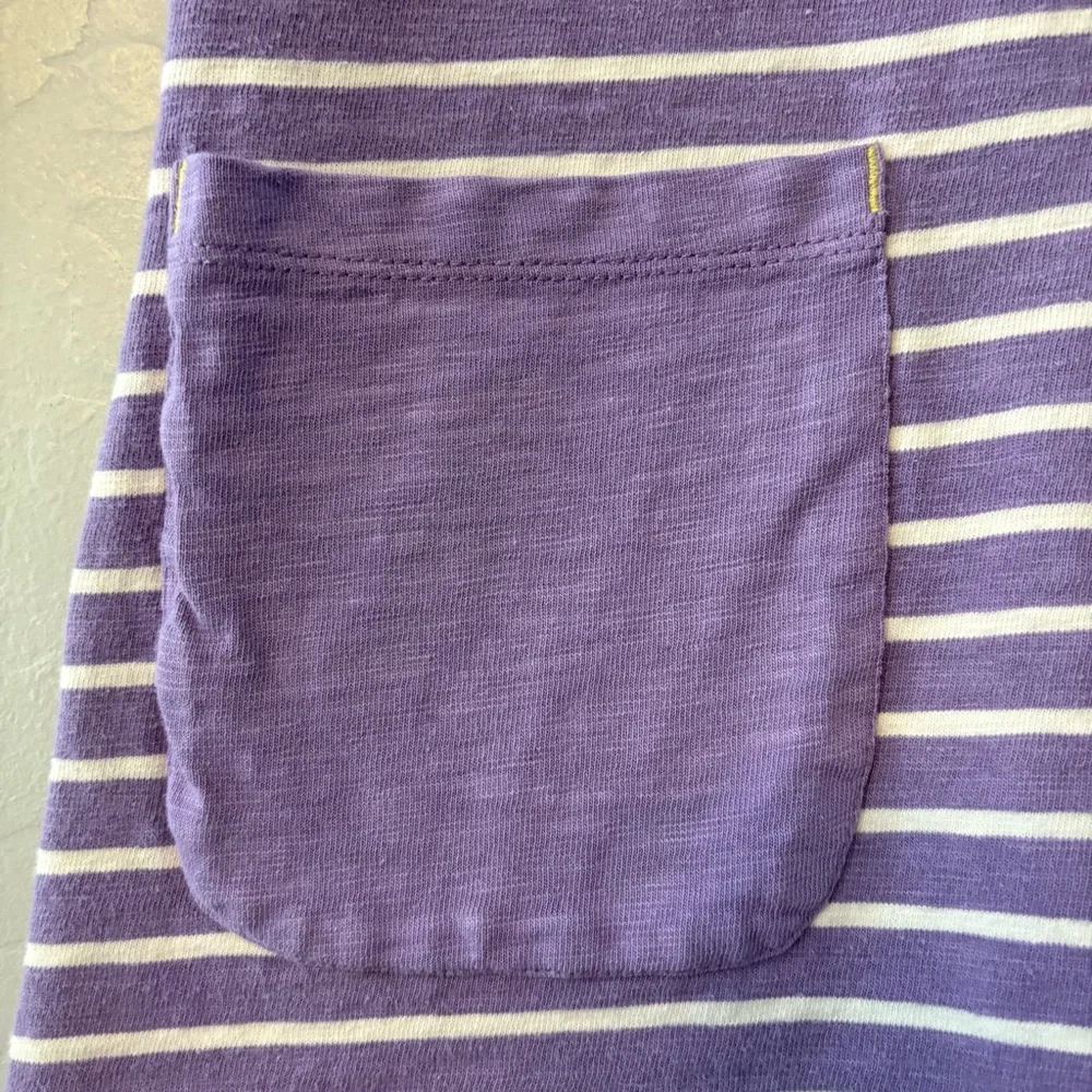 Mini Boden Purple and Cream Striped Dot Pocket Dress